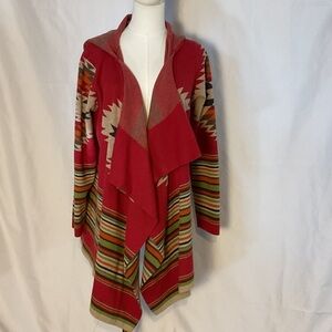 Tasha Polizzi hooded Aztec cardigan size M